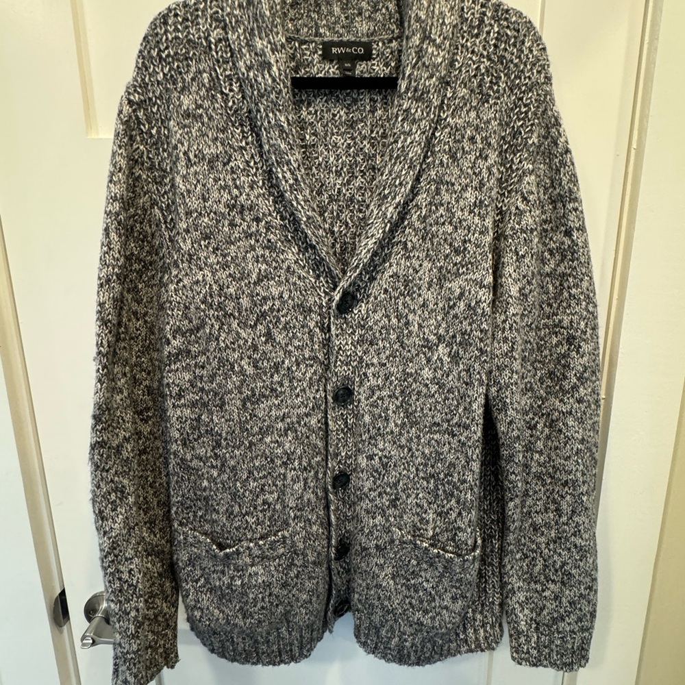 Men's Gray Knit Cardigan